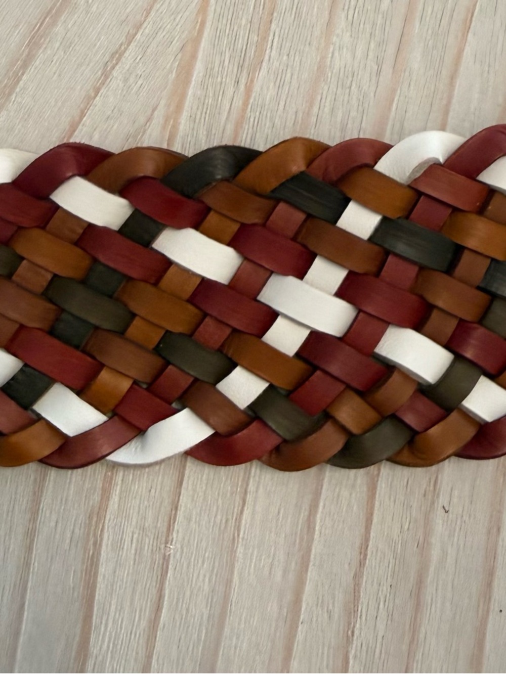 Joan & David Multicolor Braided Leather Belt with Brown Strap - Picture 6 of 8
